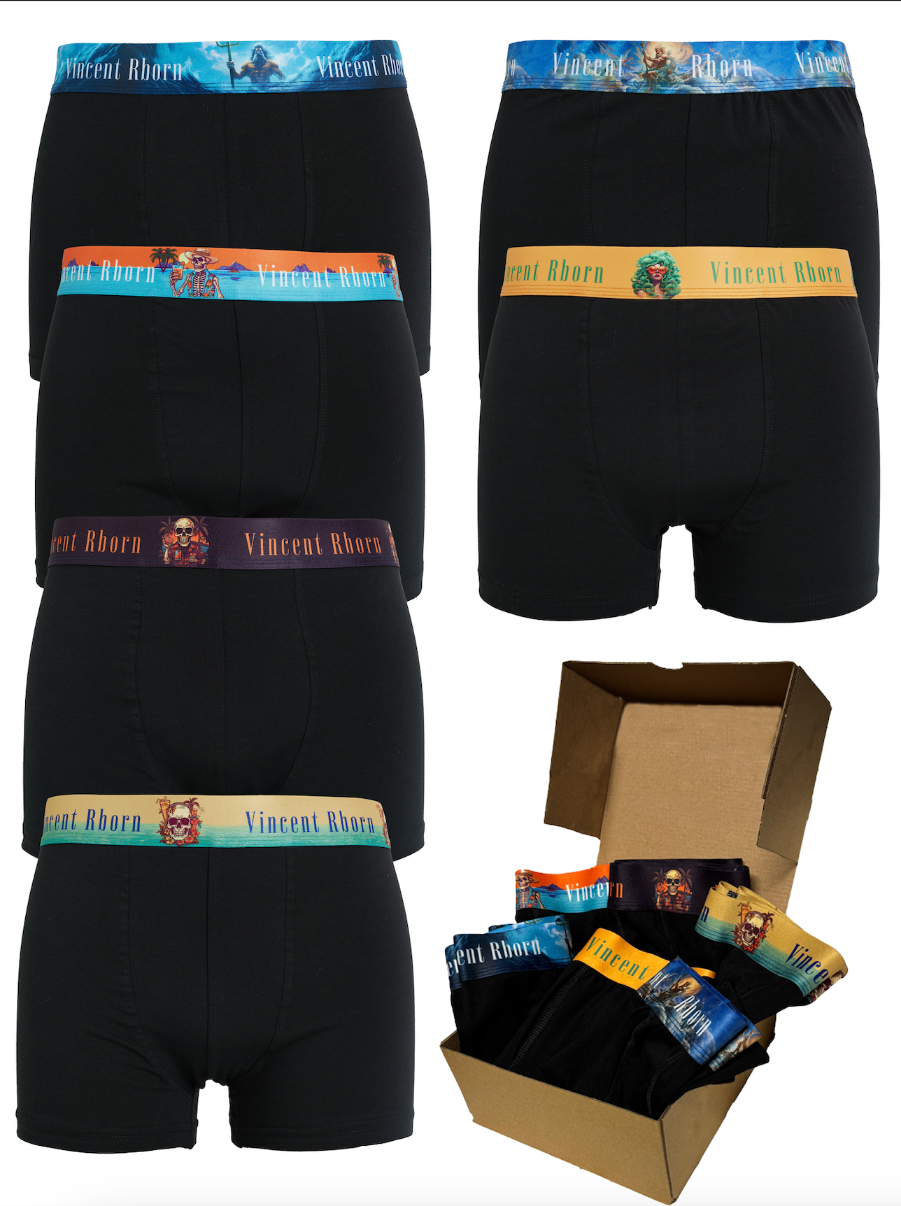 6'lı Paket Boxer Skull Havana and Olympos