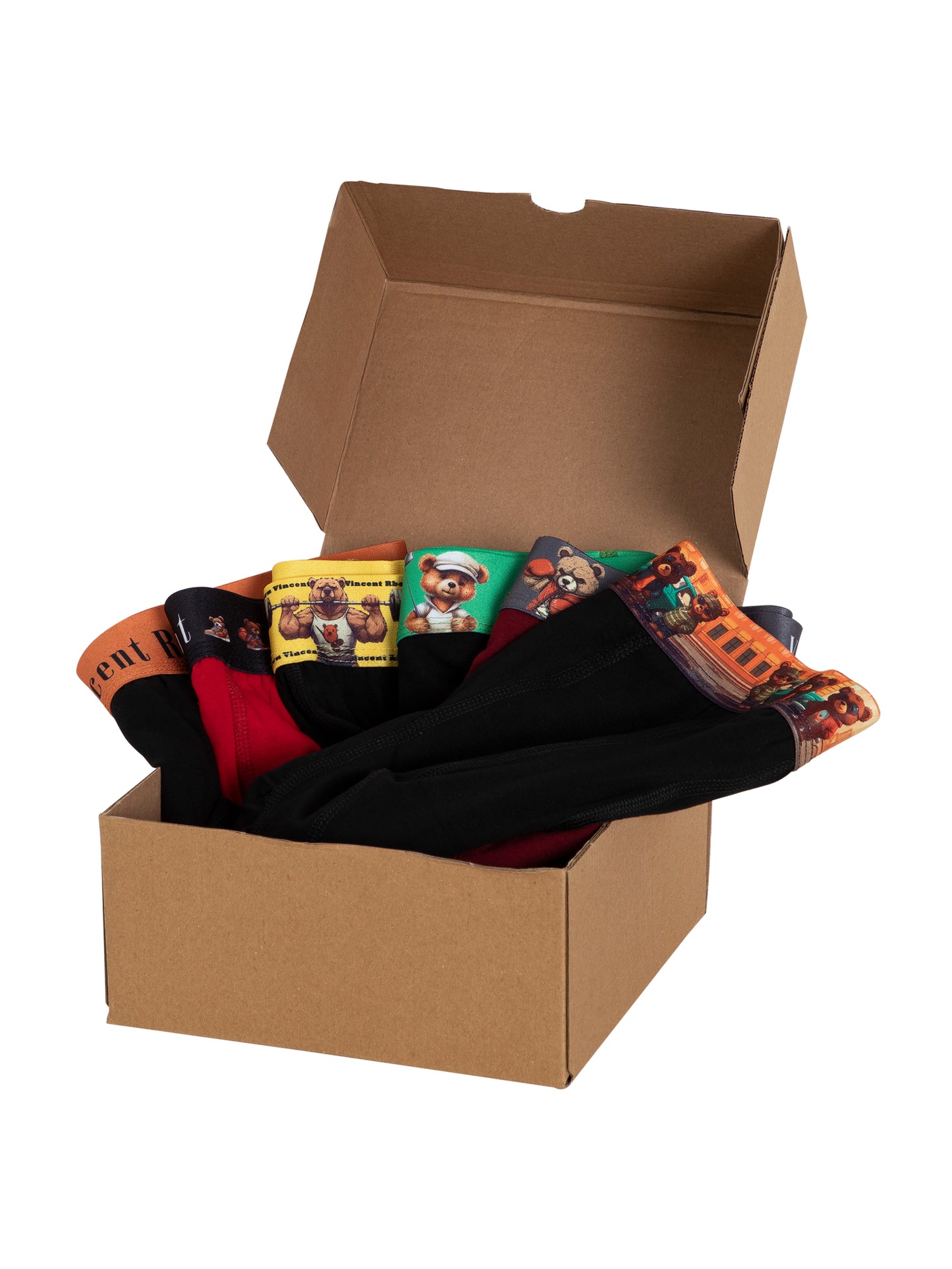 Vincent Rborn Erkek Pamuklu Esnek 6'lı Paket Boxer Teddy & Teddy Builder