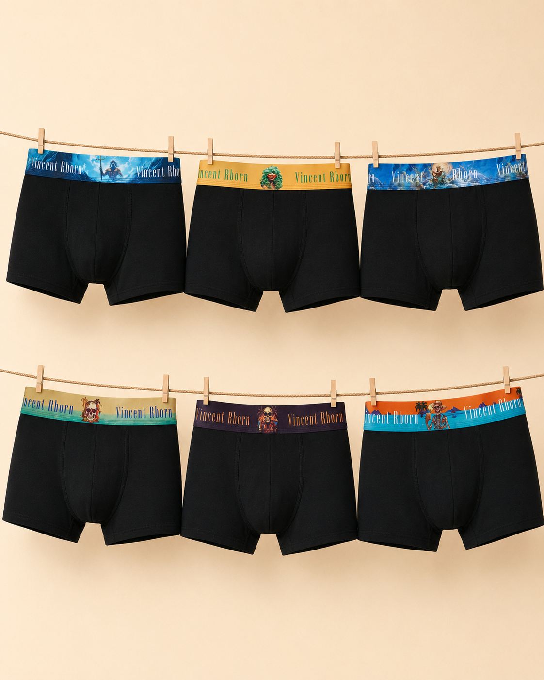 6'lı Paket Boxer Skull Havana and Olympos