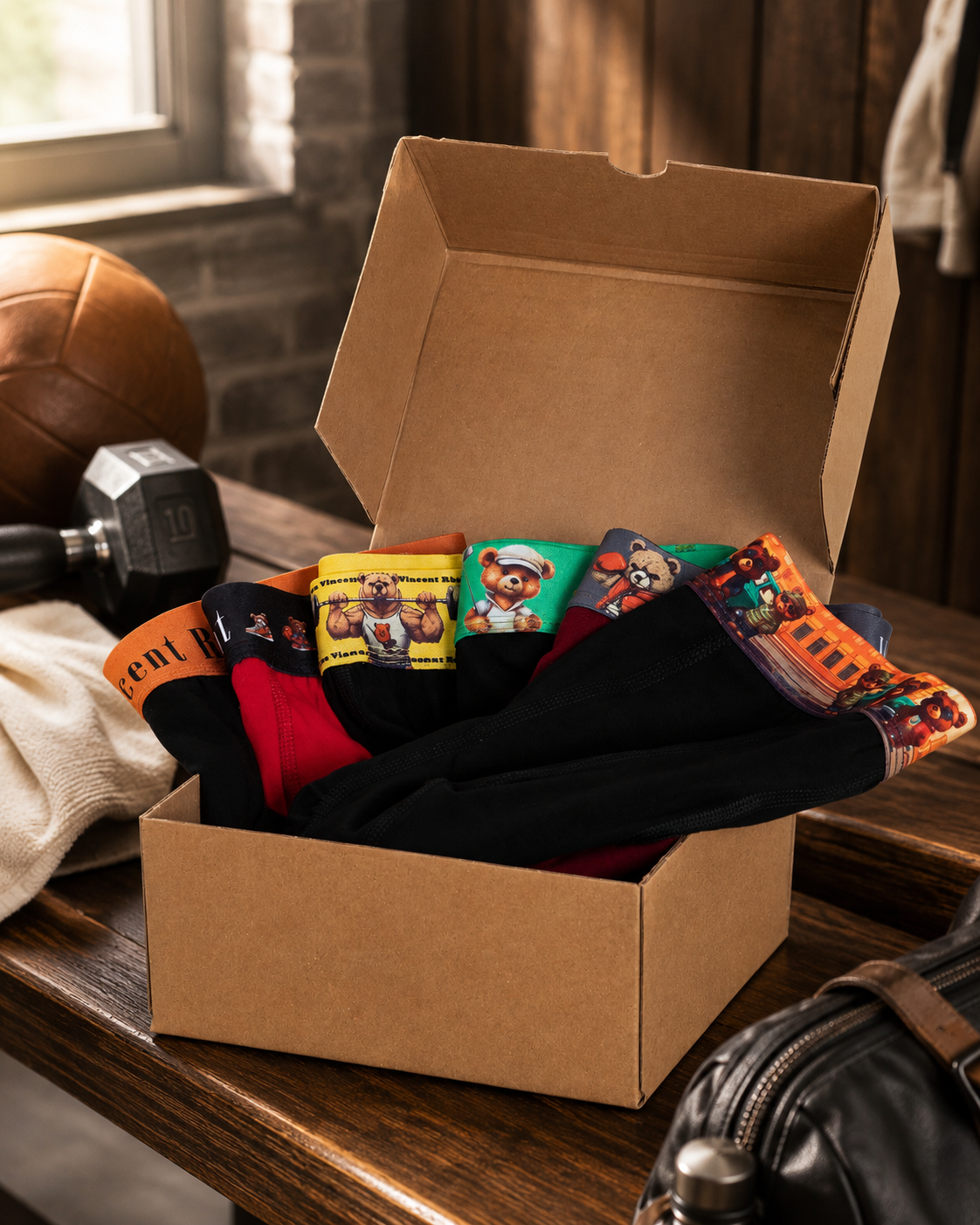 Vincent Rborn Erkek Pamuklu Esnek 6'lı Paket Boxer Teddy & Teddy Builder